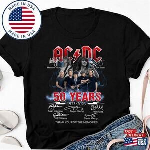 Acdc Band 50Th Anniversary 1973  Signature T-Shirt